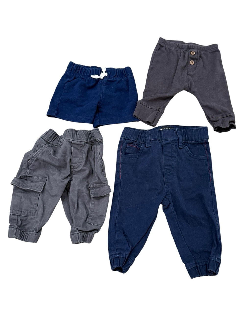 DKNY Carter’s Garanimals Baby Boy Pants Shorts Lot Navy Gray 0-3M